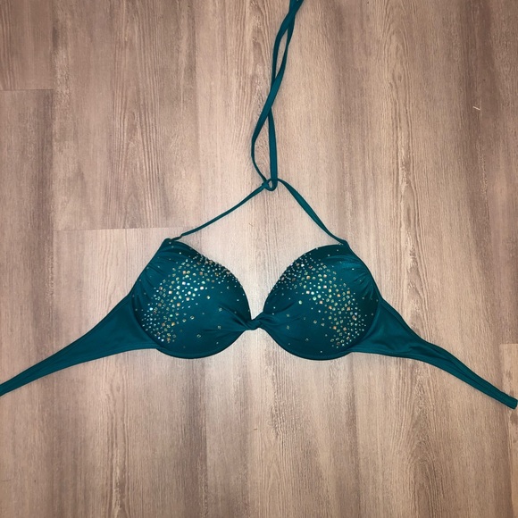 Victoria’s Secret luxe rhinestone turquoise bikini top 36c - Picture 5 of 10
